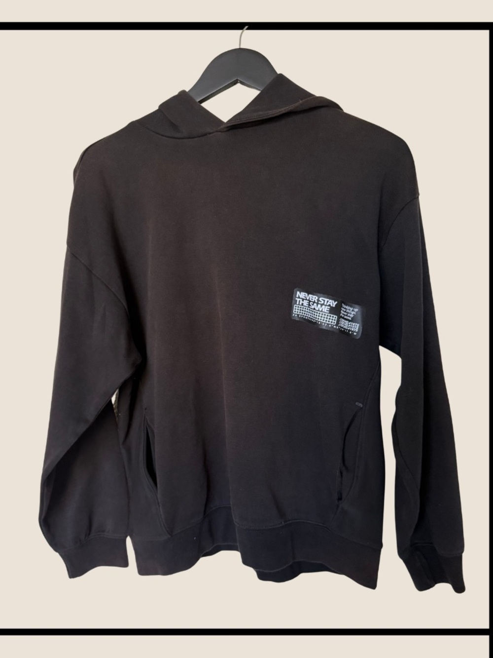 ZARA Boys Teen Black Graphic Hoodie Size 13-14 / 164 Never Stay the Same